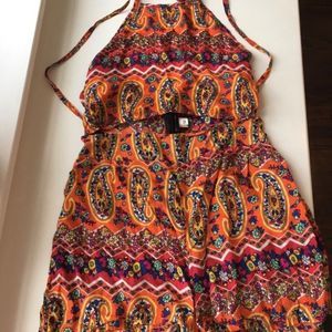 ASOS Colorful Orange Pink Tribal Print Romper Women's Size XS